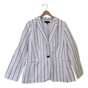 Talbots Blue and White Striped Blazer
